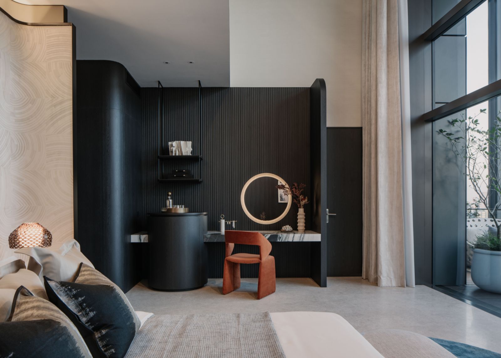 A handsome study inside the master bedroom