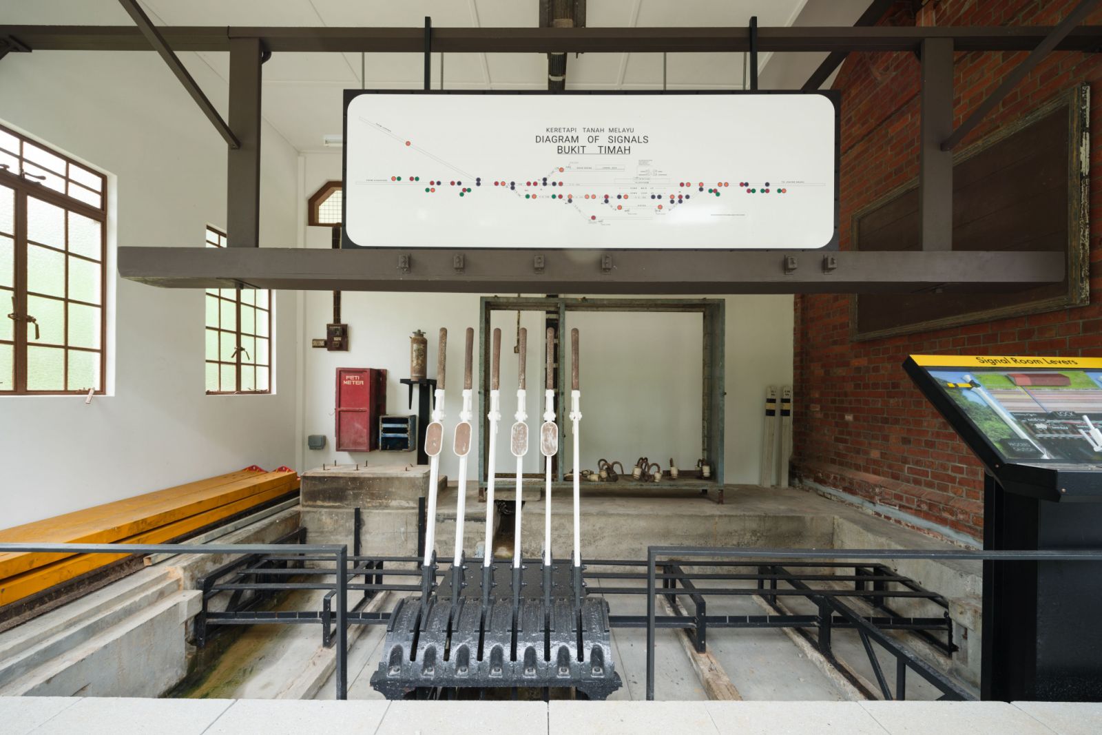 The architects have restored the two structures, retaining original elements such as track switching levers
