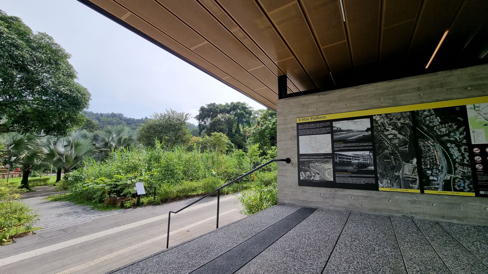 A pit stop near the rail bridge along the Rail Corridor, housing washrooms and a water point for visitors