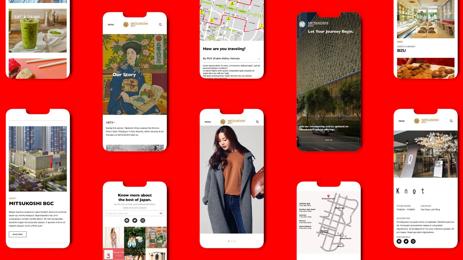 Tatler Branding Studios - Pino Studio - Mitsukoshi Mall - Website Design - Mobile Snapshot - Web Project by Pino Design Studio