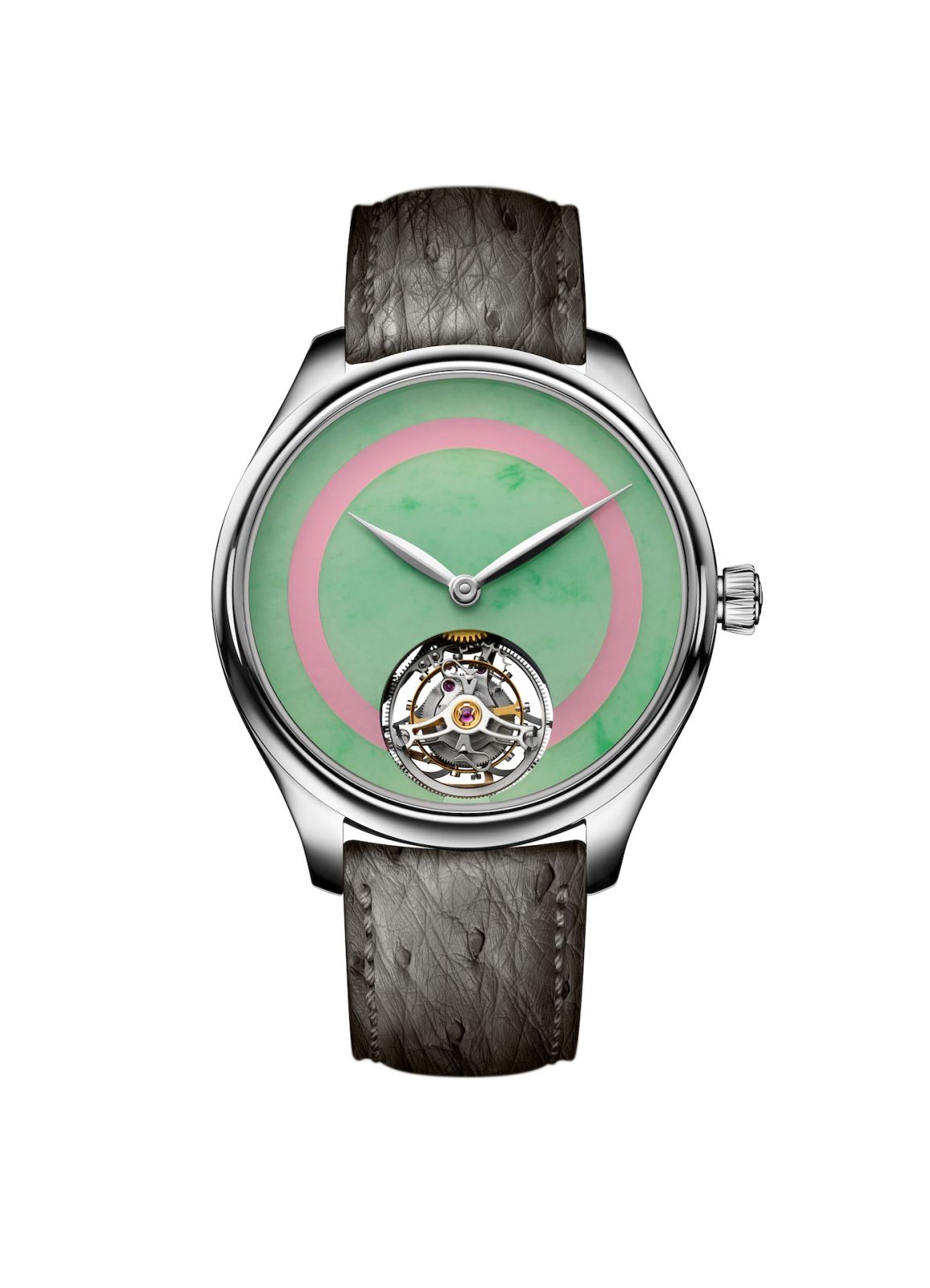 H. Moser & Cie. Endeavour Tourbillon Concept Pop with lemon chrysoprase and lapis lazuli dial