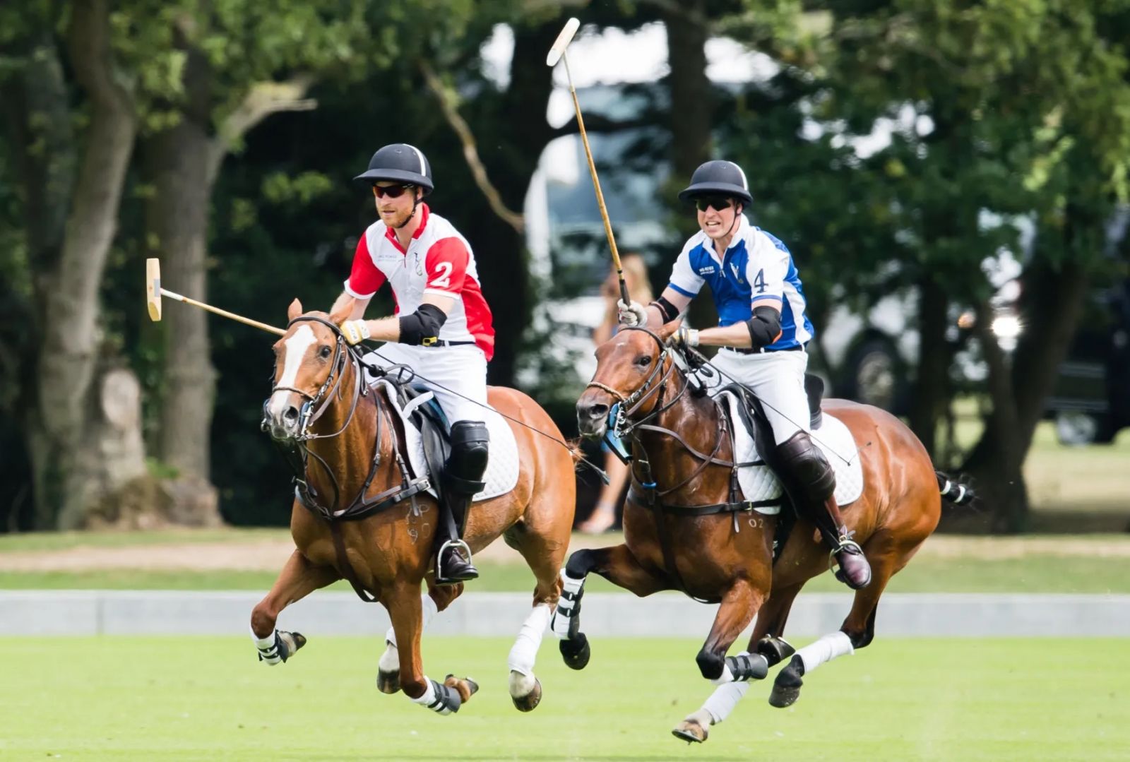 Prince Harry and Prince William play polo at King Power Royal Charity Polo Day in 2019 (photo: Samir Hussein)