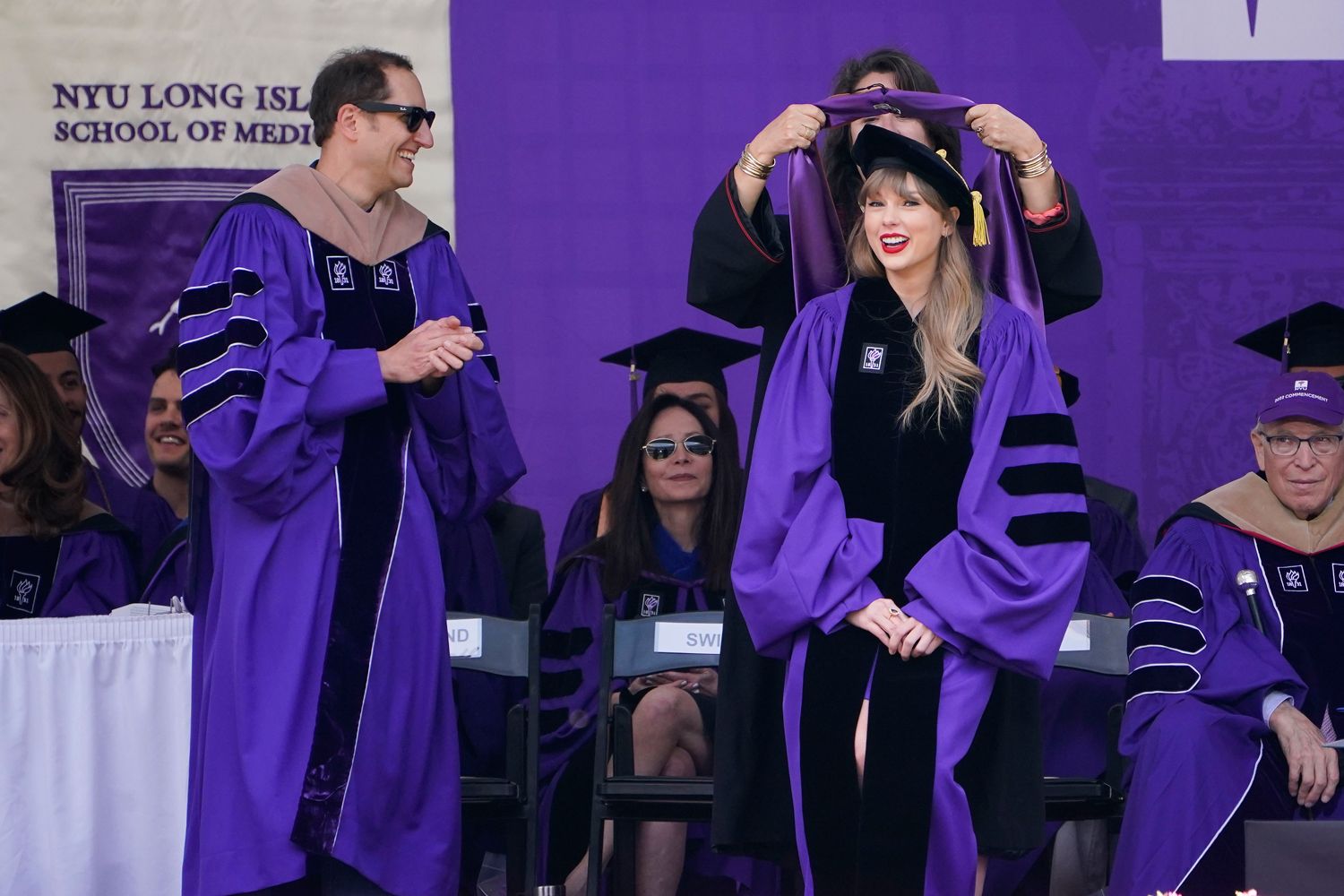 Singer Taylor Swift received an honorary Doctor of Fine Arts degree from New York University in 2022