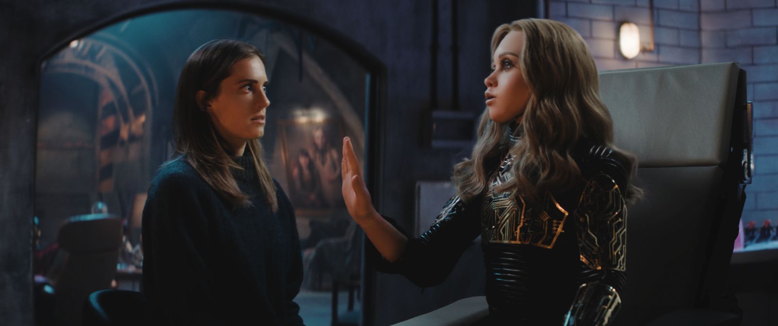 (from left) Gemma (Allison Williams) and M3GAN in M3GAN 2.0, directed by Gerard Johnstone.
