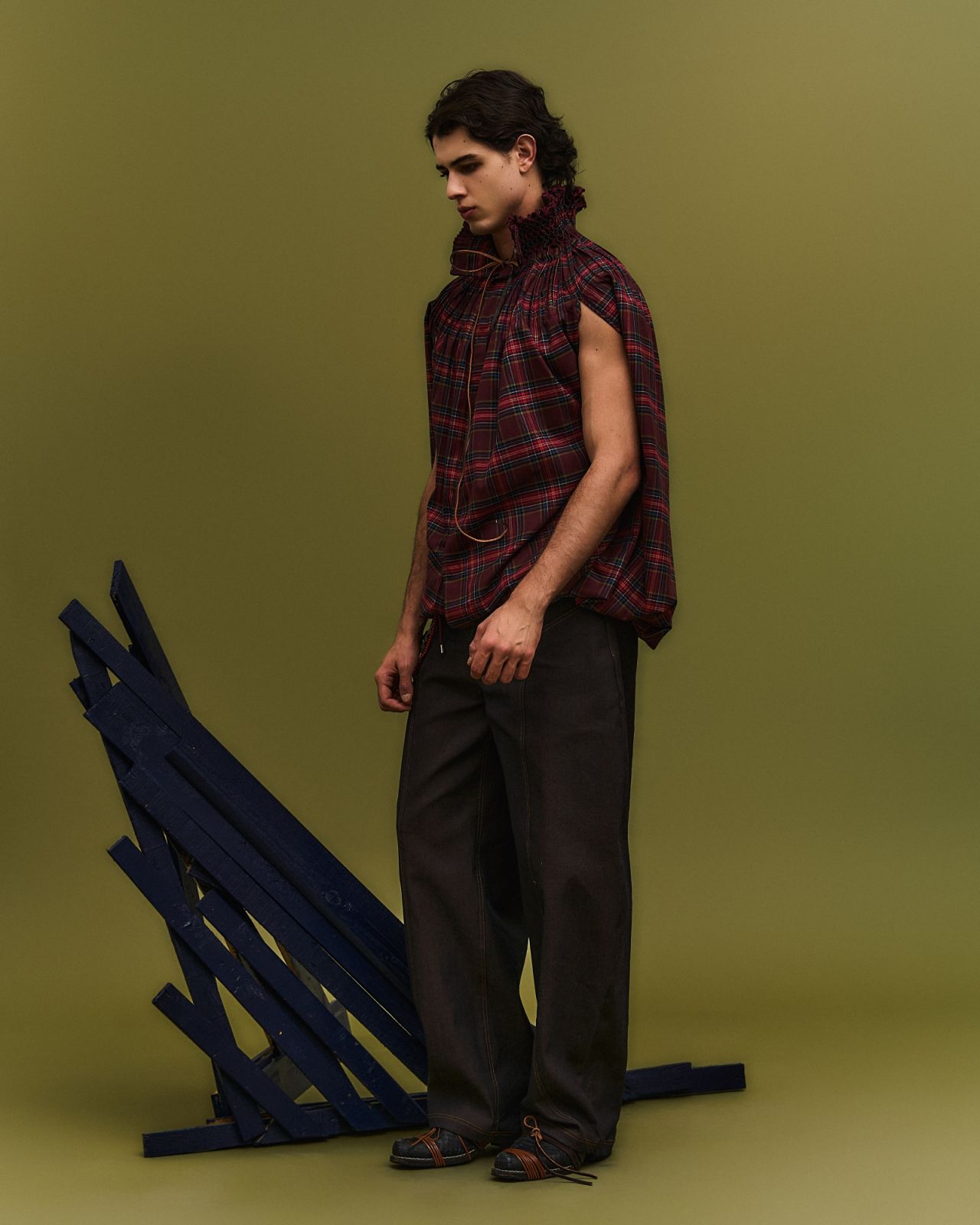A look from Kelvin Morales’s ‘Pirate Bae’ collection featuring a tartan cape (Photo: courtesy of Kelvin Morales)