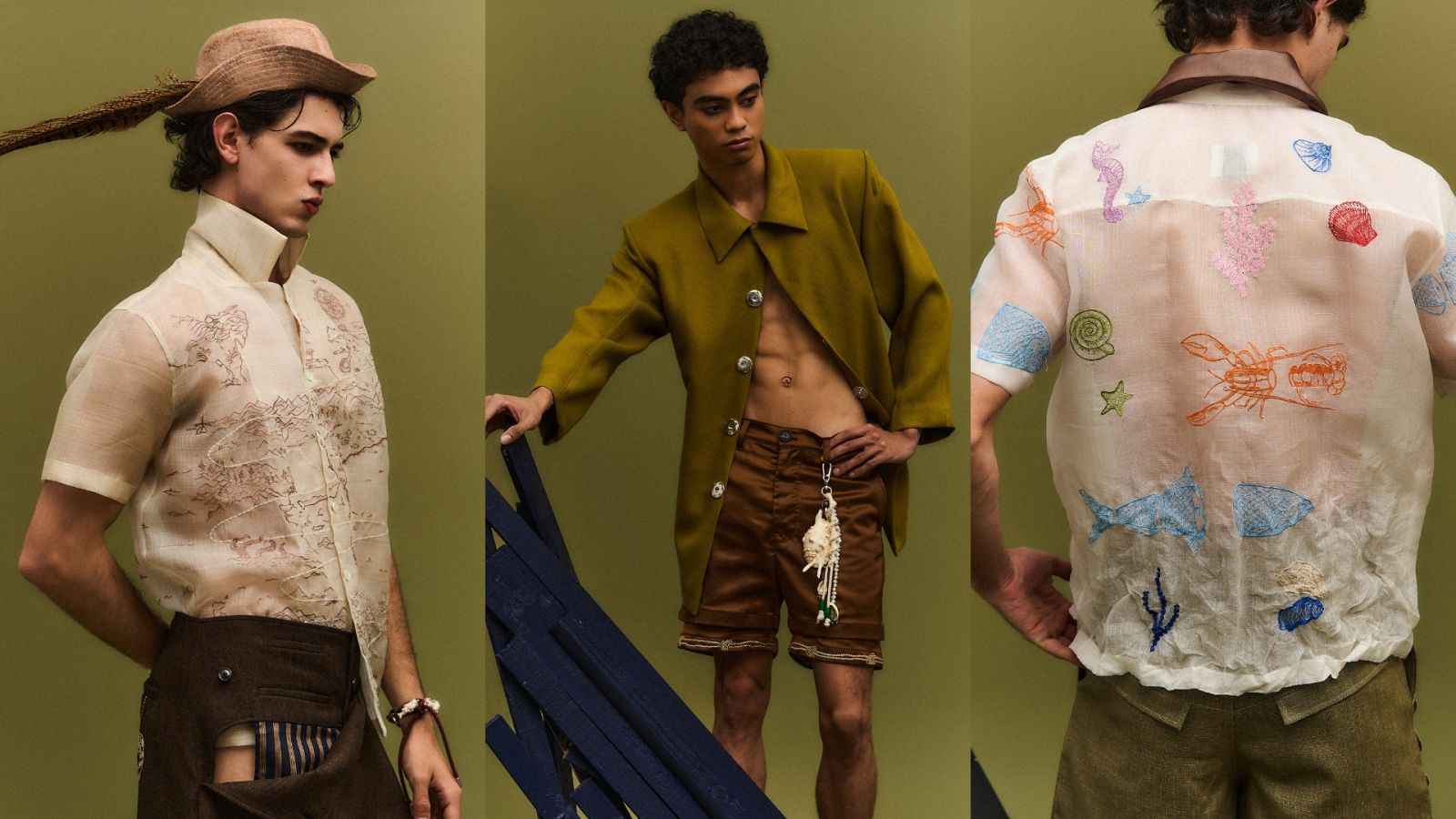 Several looks from 'Pirate Bae', the latest collection by Kelvin Morales (Photo: courtesy of Kelvin Morales; stylised with Canva)