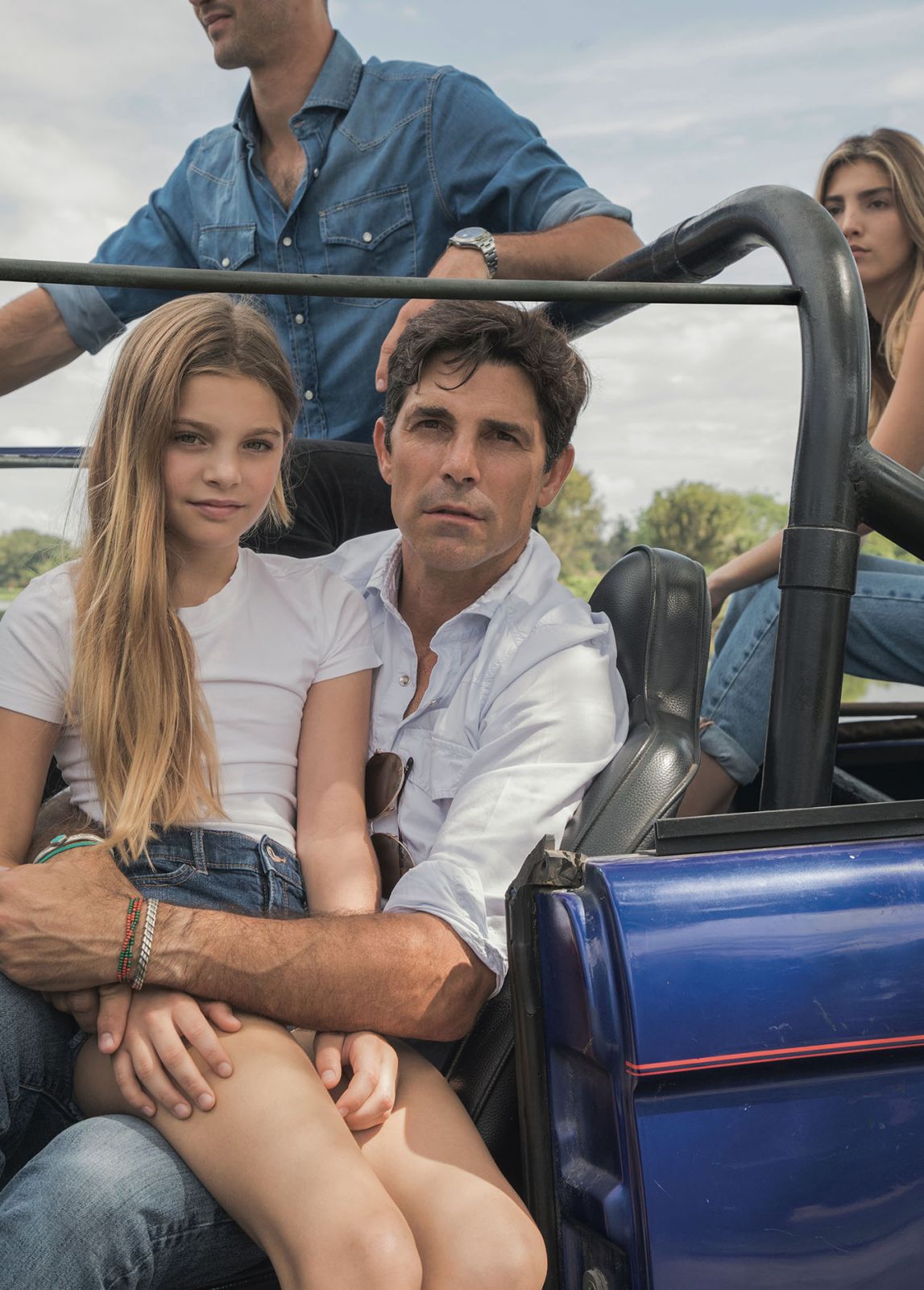 Nacho Figueras with his children in Wellington, Florida