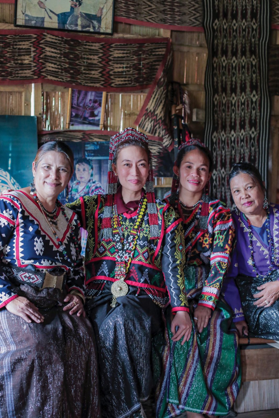Marga Nograles with weavers at Lake Sebu