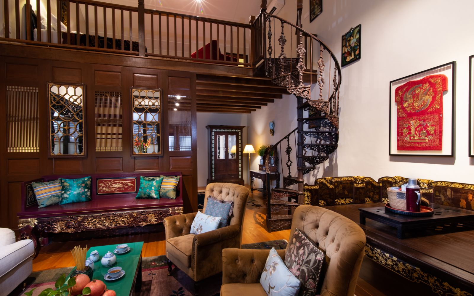 Ornate cast iron lacework and slatted wooden screens add intricate detailing (Photo: Seven Terraces)