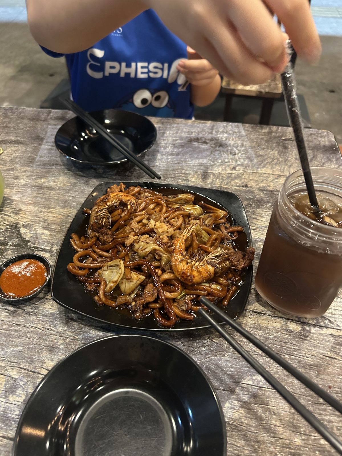 Their classic hokkien mee, filled with meat, seafood, noodles, and vegetables