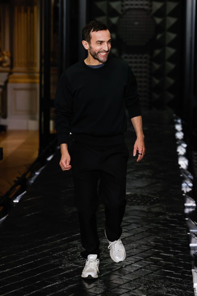 PARIS, FRANCE - MARCH 06: (EDITORIAL USE ONLY - For Non-Editorial use please seek approval from Fashion House) Designer Nicolas Ghesquière acknowledges the audience during the Louis Vuitton Womenswear Fall Winter 2023-2024 show at Musee d'Orsay as part of Paris Fashion Week at Orsay Museum on March 06, 2023 in Paris, France. (Photo by Richard Bord/Getty Images)