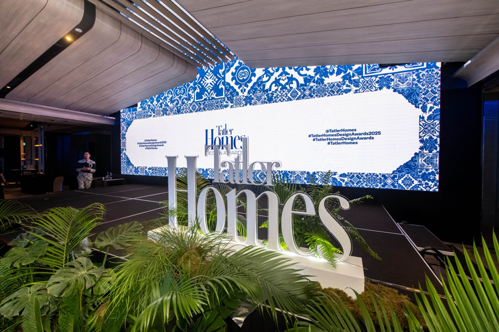 This year's Tatler Homes Design Awards awards was themed Vision 20/25 with visuals inspired by porcelain, the traditional gift for 20th anniversary