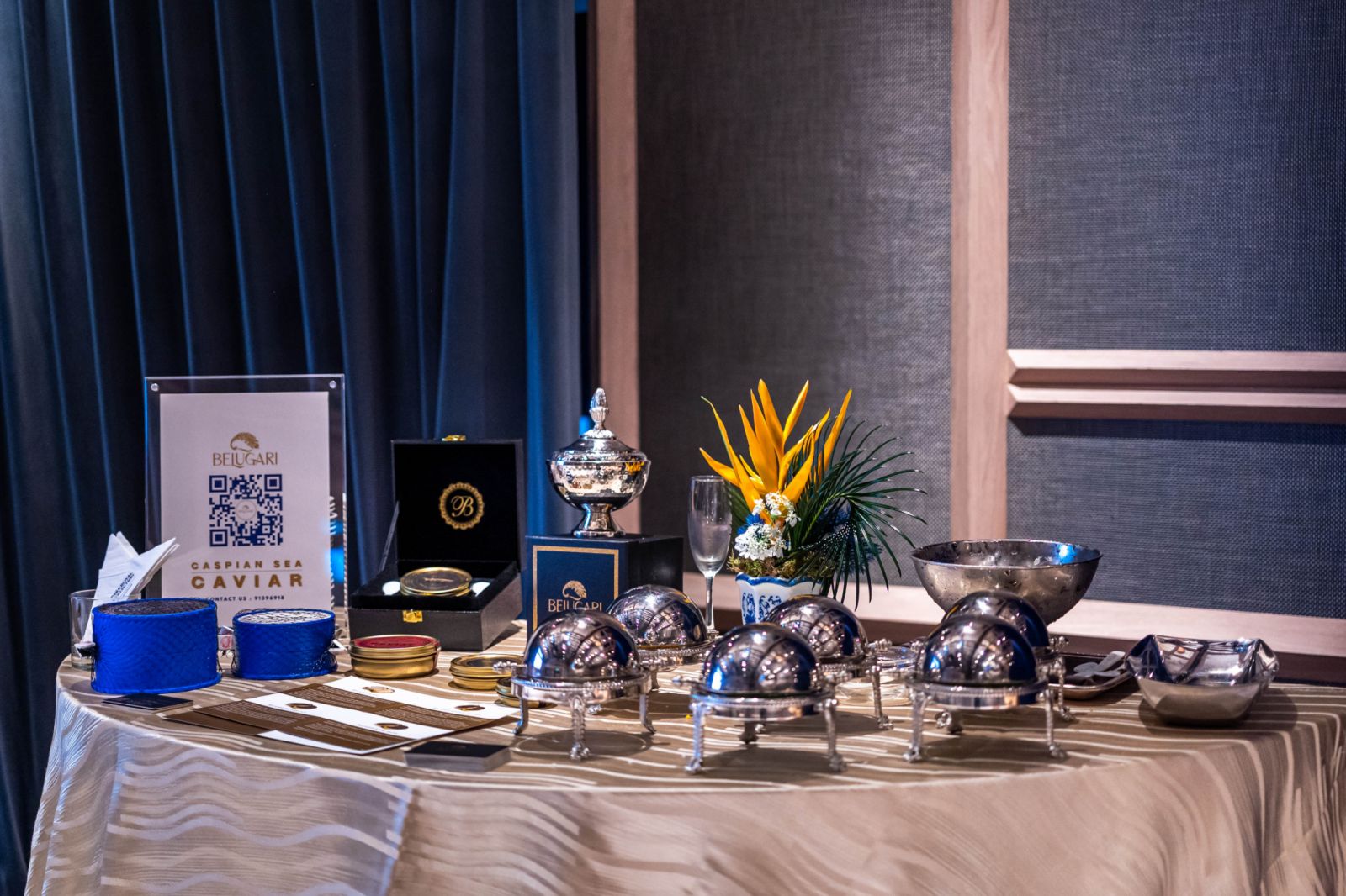 Another view of the caviar bar, where guests indulged in Belugari Caviar’s luxurious offerings