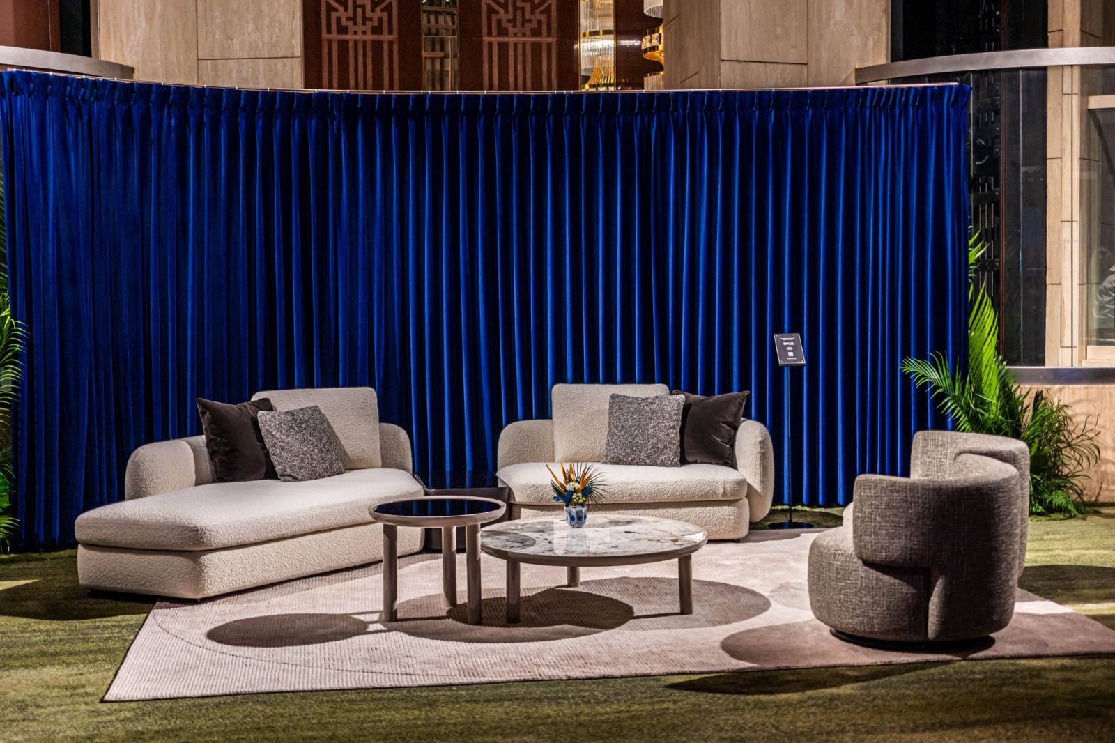 A plush seating room installation by Space Furniture and Coesa