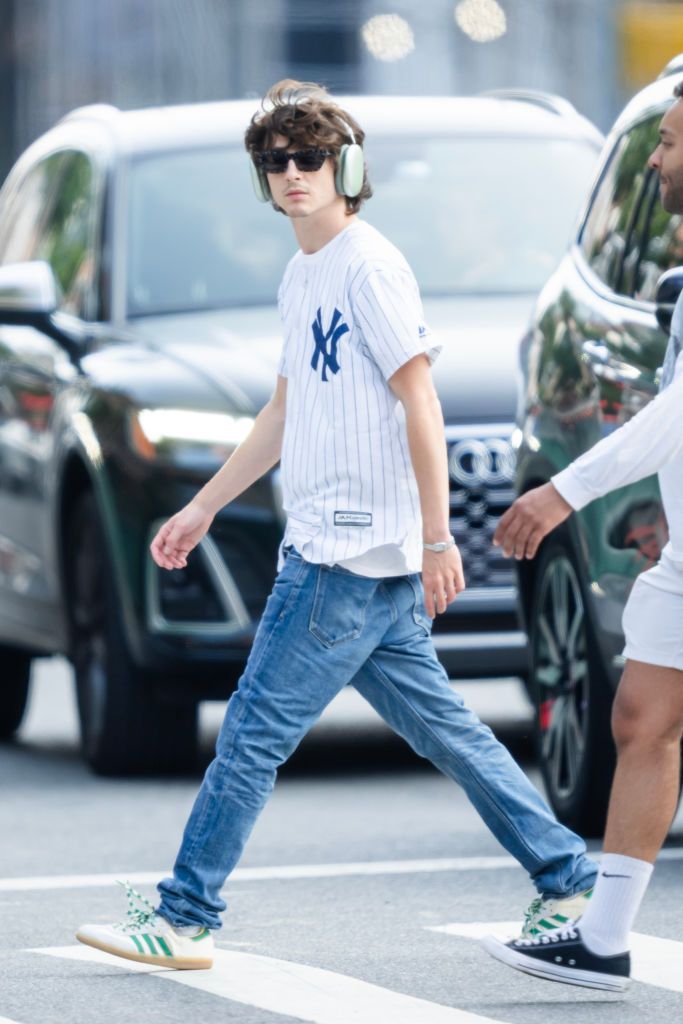 NEW YORK, NEW YORK - JULY 26: Timothee Chalamet is seen in the East Village on July 26, 2023 in New York City. (Photo by Gotham/GC Images)