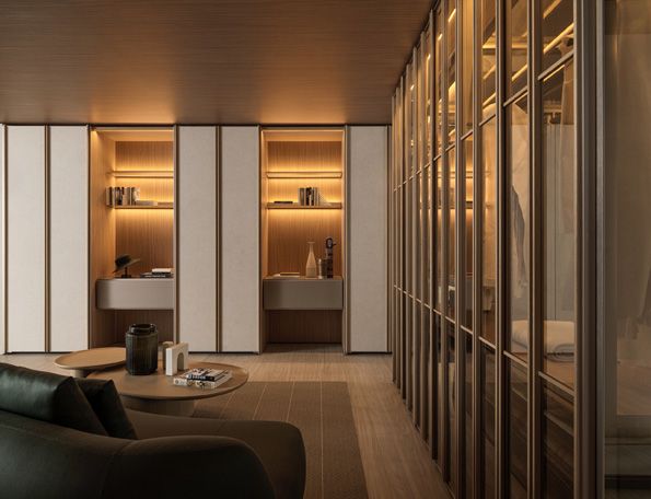 The Gliss Master wardrobe system now features Meridian doors crafted by Studio Klass