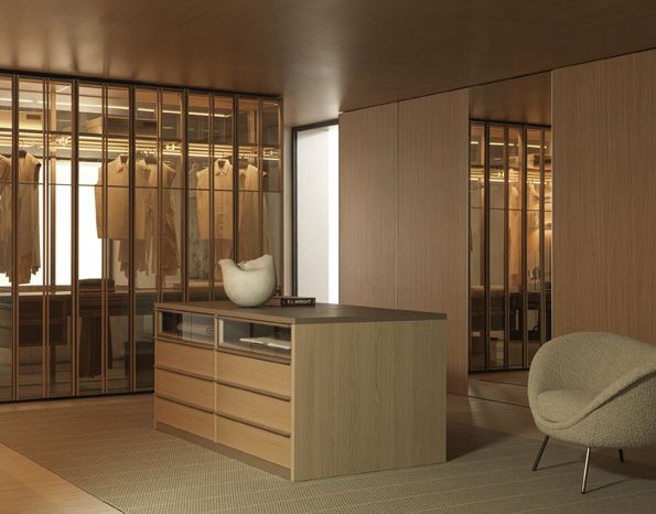 Molteni&C’s signature Gliss Master wardrobe system, designed by Vincent Van Duysen