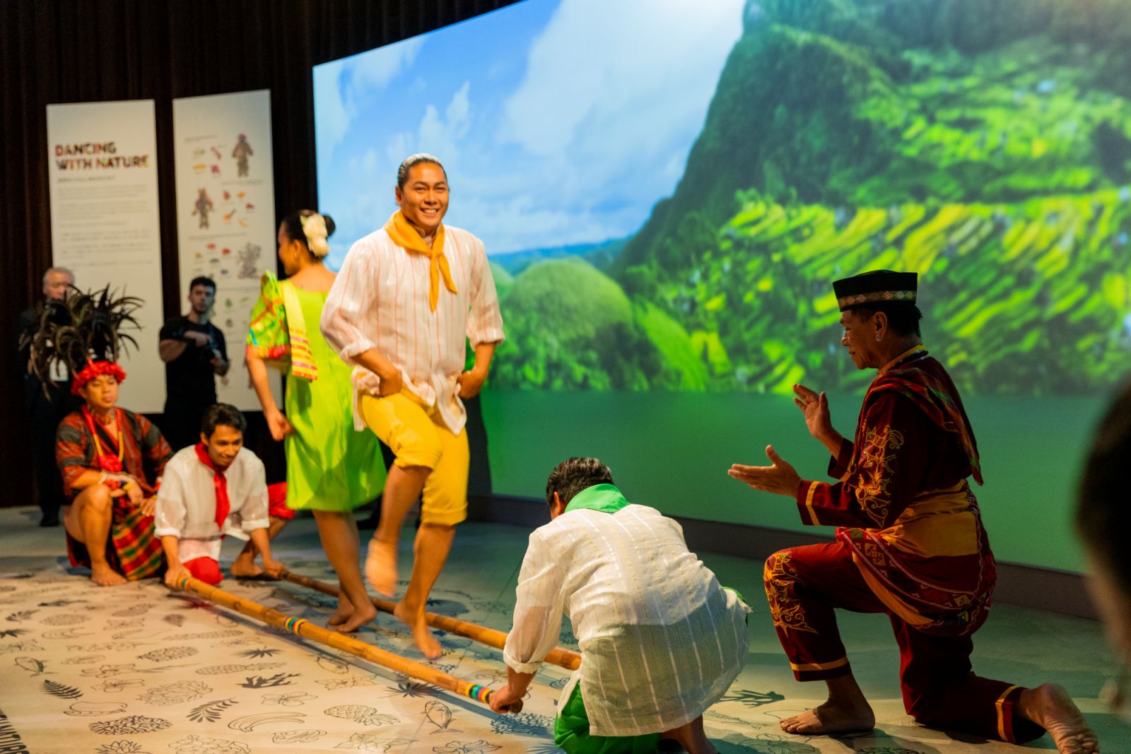 Performers delighted guests with a lively ‘tinikling’ performance inside the Philippine Pavilion. The bamboo rhythm and joyful energy invited all to celebrate Filipino heritage, explore the exhibits, interact with Filipino hospitality ambassadors, and enjoy special showcases throughout the Philippine participation at World Expo 2025 Osaka. (Photo: Tourism Promotions Board Philippines)