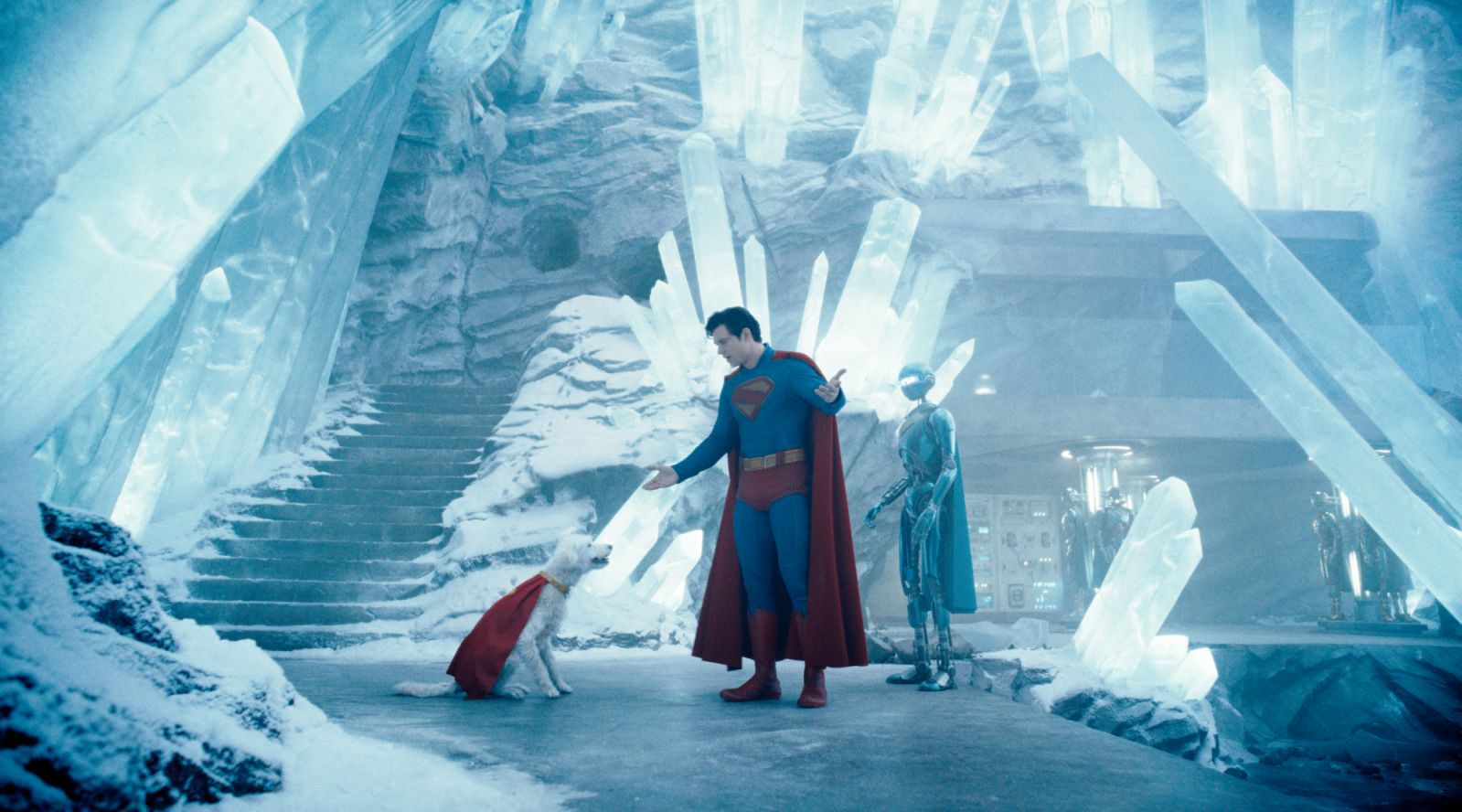 Superman, his 'super dog' Krypto and Robot number Four (Photo: Warner Bros)
