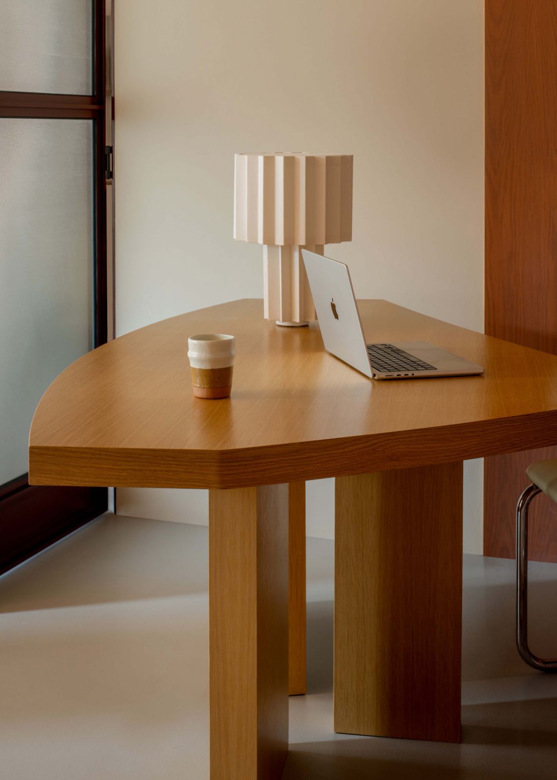 Subtle pattern like seen on this fluted lamp enrich the visual ensemble