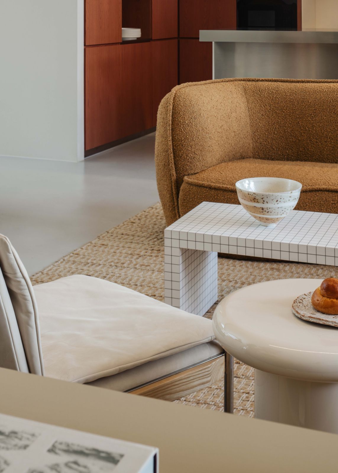 A medley of textures in terracotta and neutral shades at the Lo & Behold office