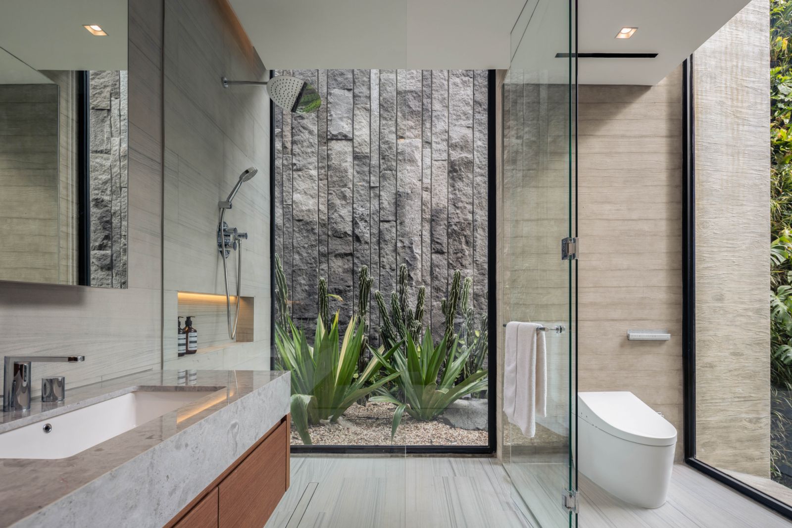 The homeowners envisioned a home that felt like a tropical retreat