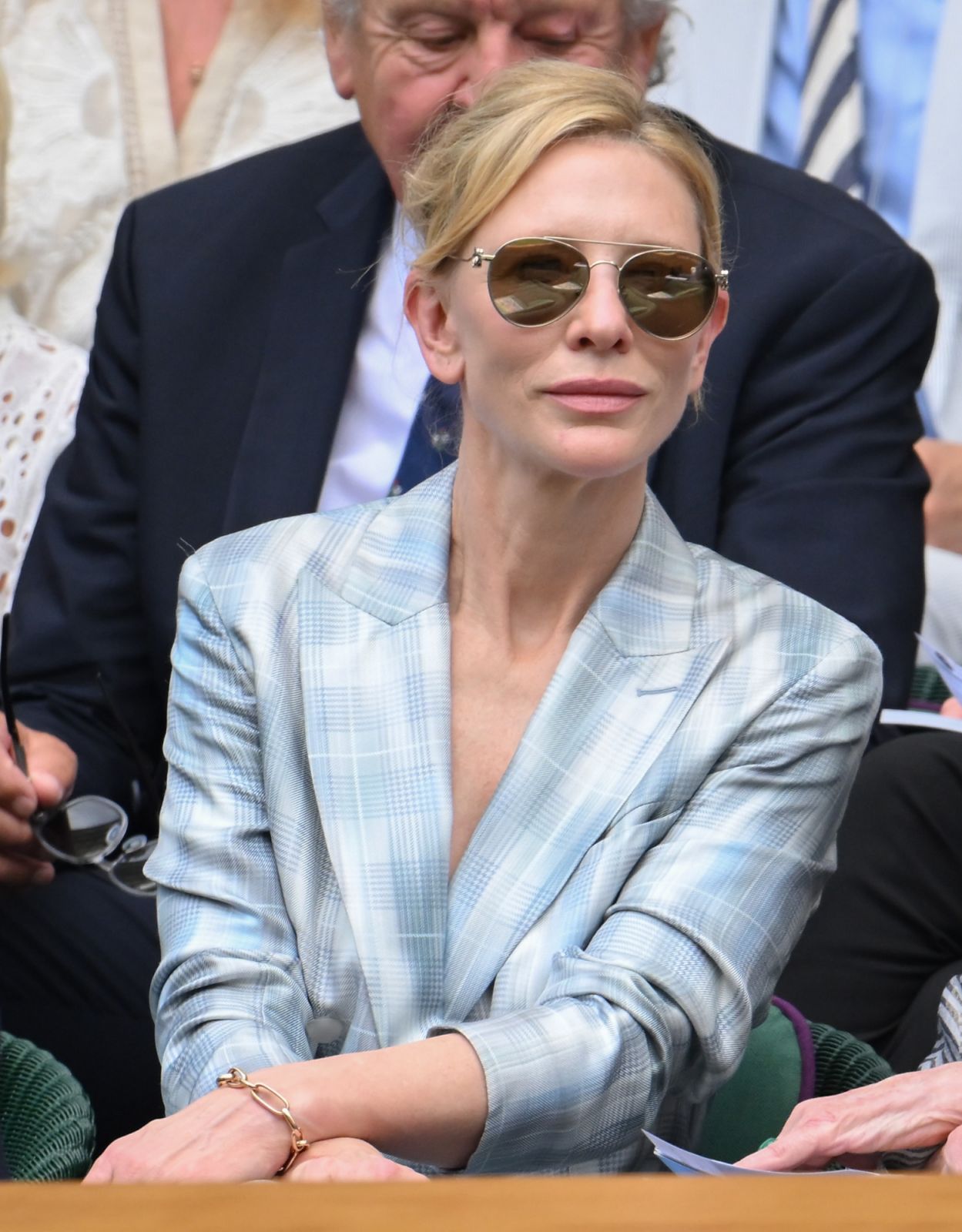 LONDON, ENGLAND - JULY 01: Cate Blanchett attends day two of the Wimbledon Tennis Championships at the All England Lawn Tennis and Croquet Club on July 01, 2025 in London, England. (Photo by Karwai Tang/WireImage)