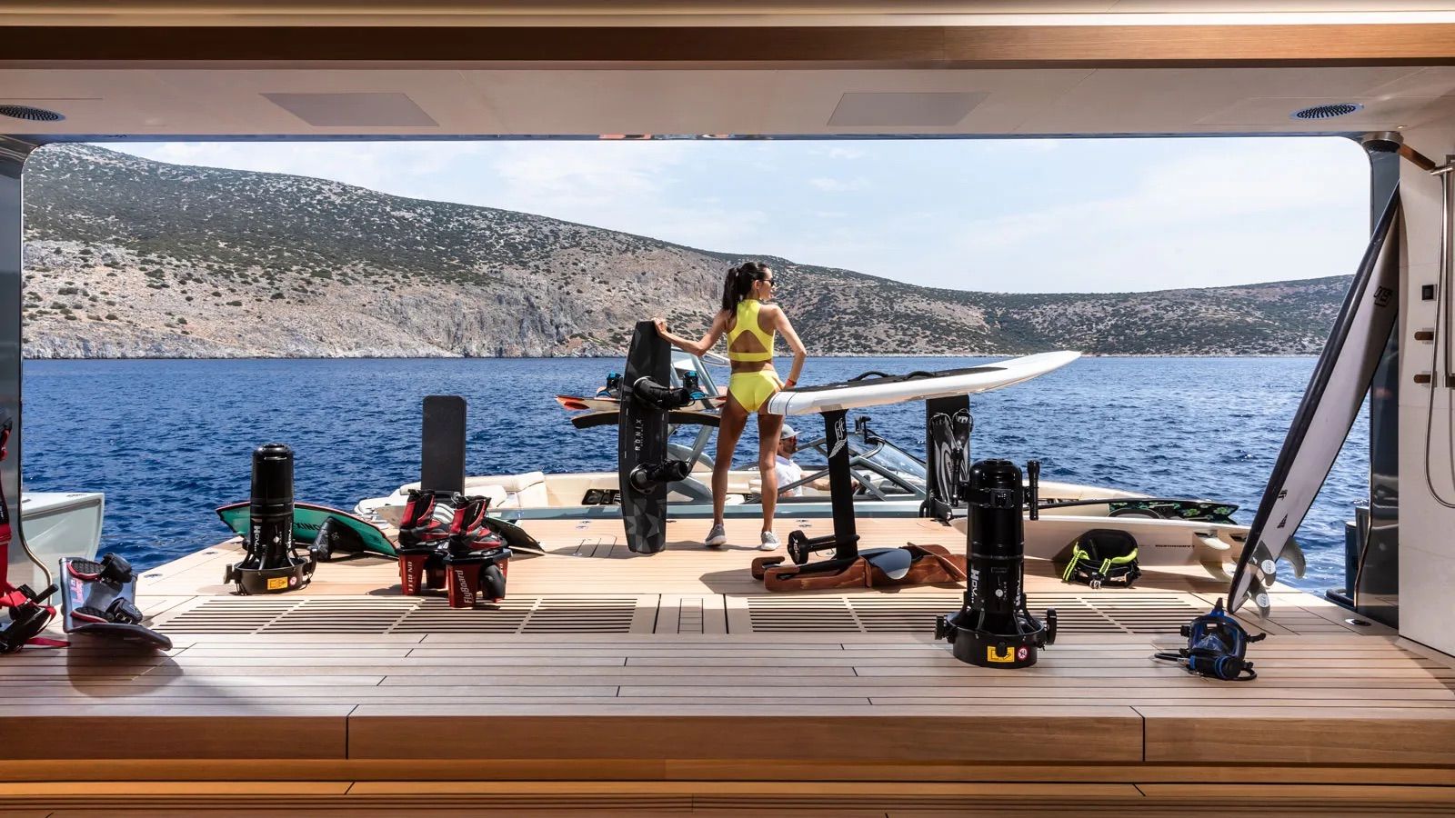 Water sports experience area on Flying Fox (photo: Imperial Yachts)
