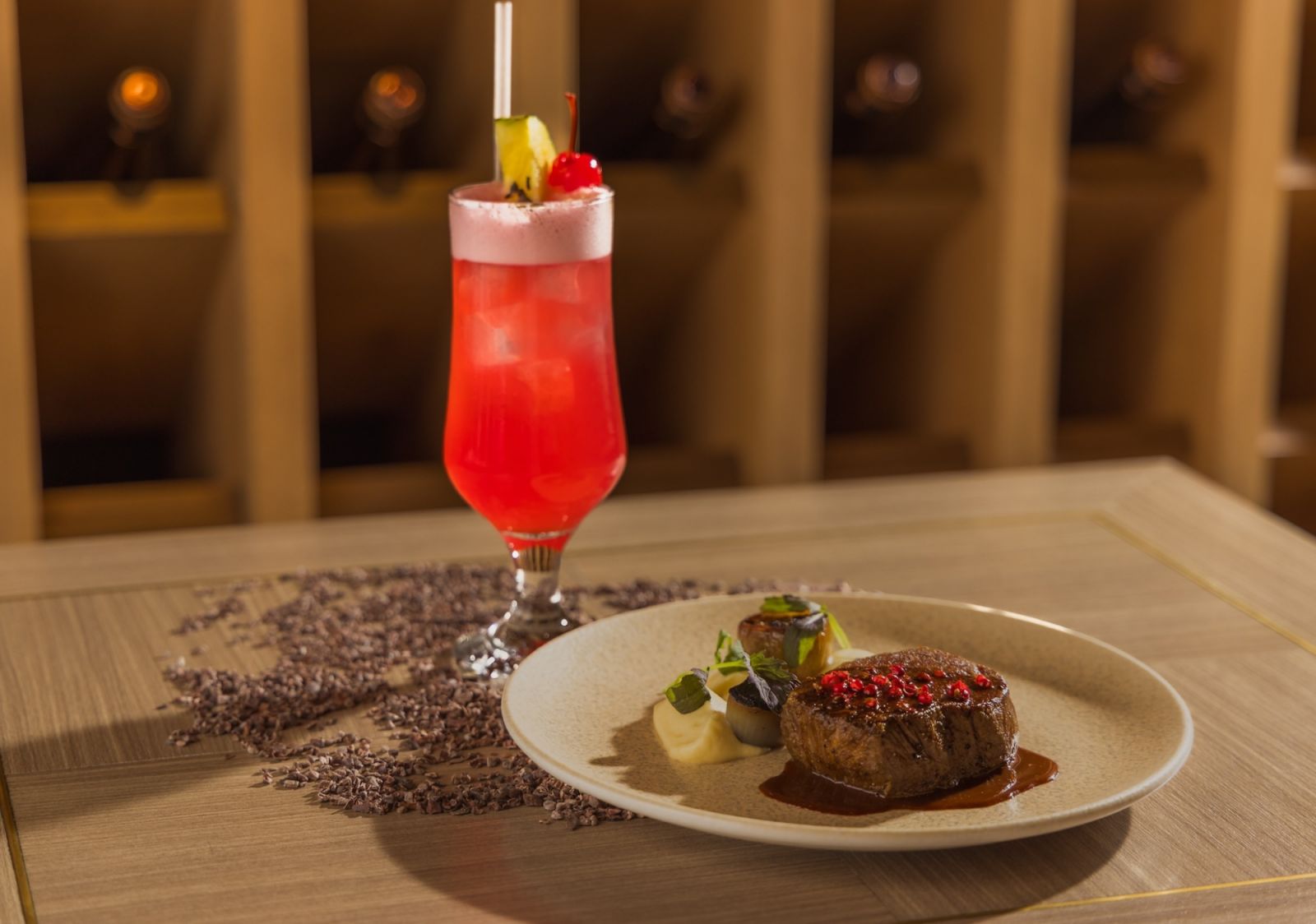 Chocolate-aged Wagyu beef using Indonesian single-origin coconut curry milk chocolate (Photo: Level33) national day 2025