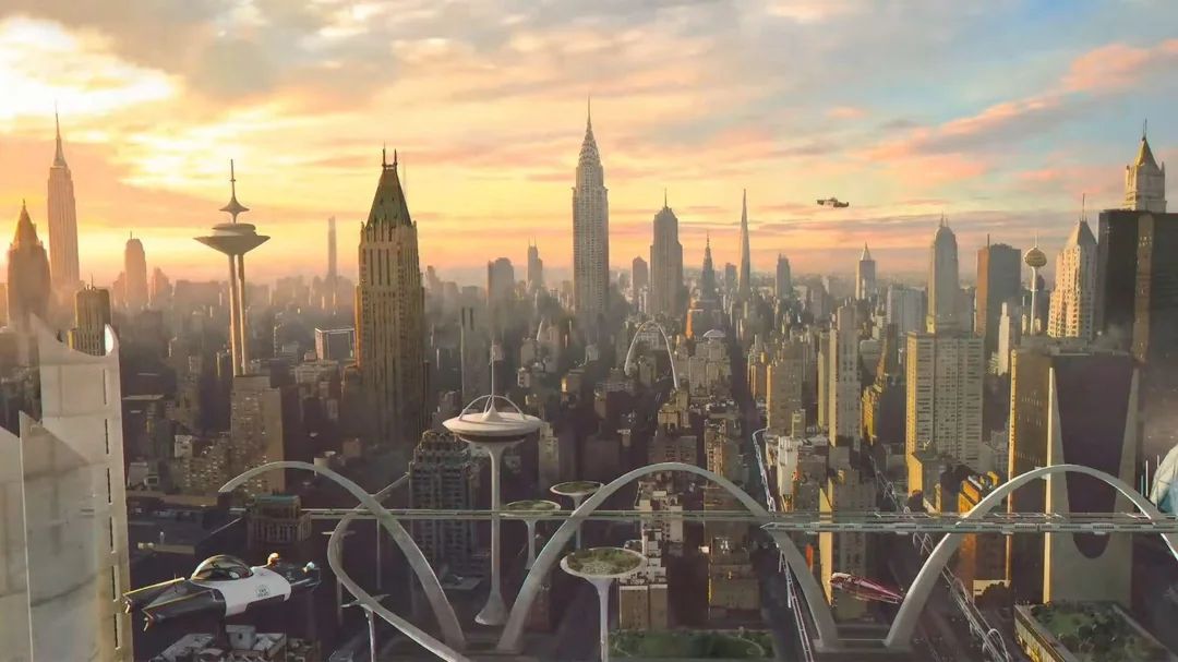 The altered Manhattan skyline filled with Googie-inspired skyscrapers (Photo: Marvel Studios)