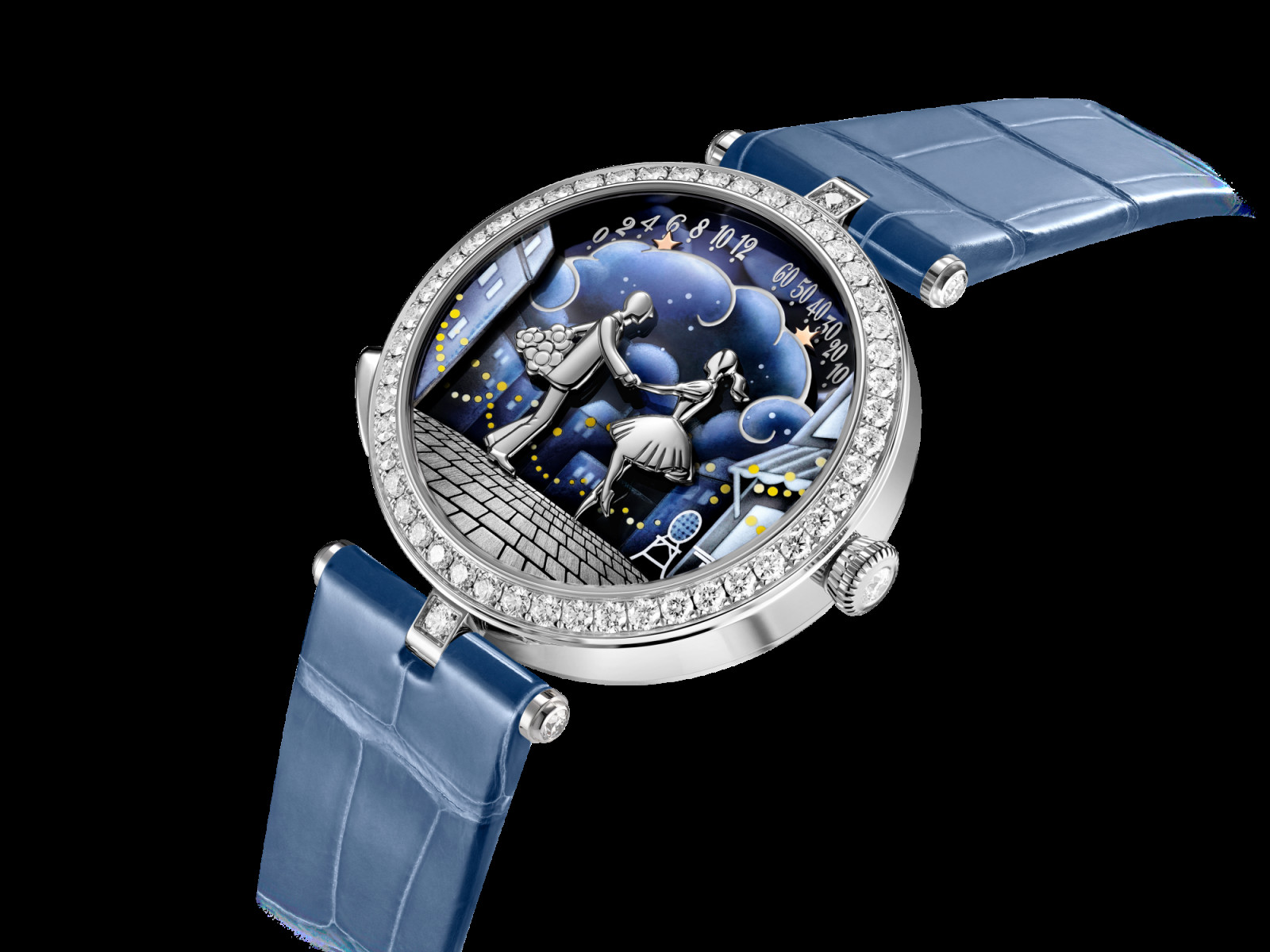 Van Cleef & Arpels Lady Arpels Bal des Amoureux Automate in white gold set with diamonds
