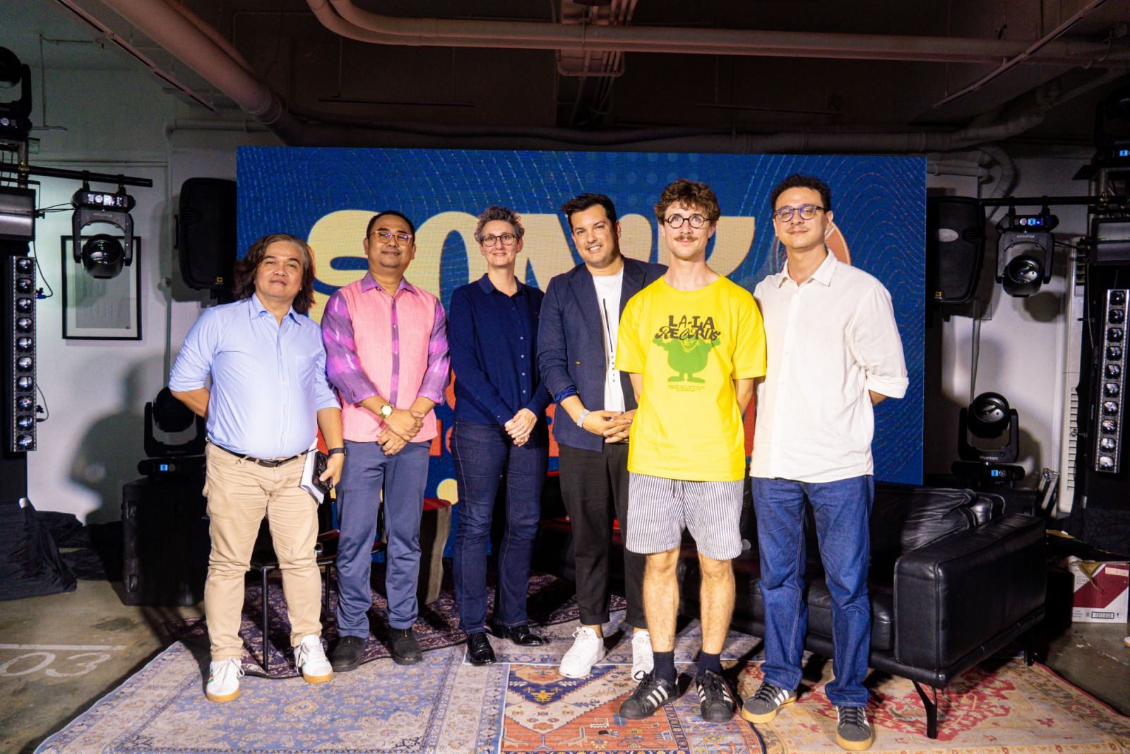 L-R: Mony Romana, Emerson Cuyo, Sabrina Durand, Francois Planquette, Clémentin Diard and Polo Ruesz