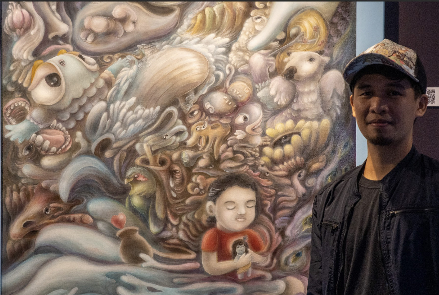 Remster Bautista beside his work 'Rohini'