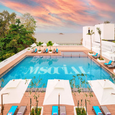 View of the hotel pool at M Social Resort Penang