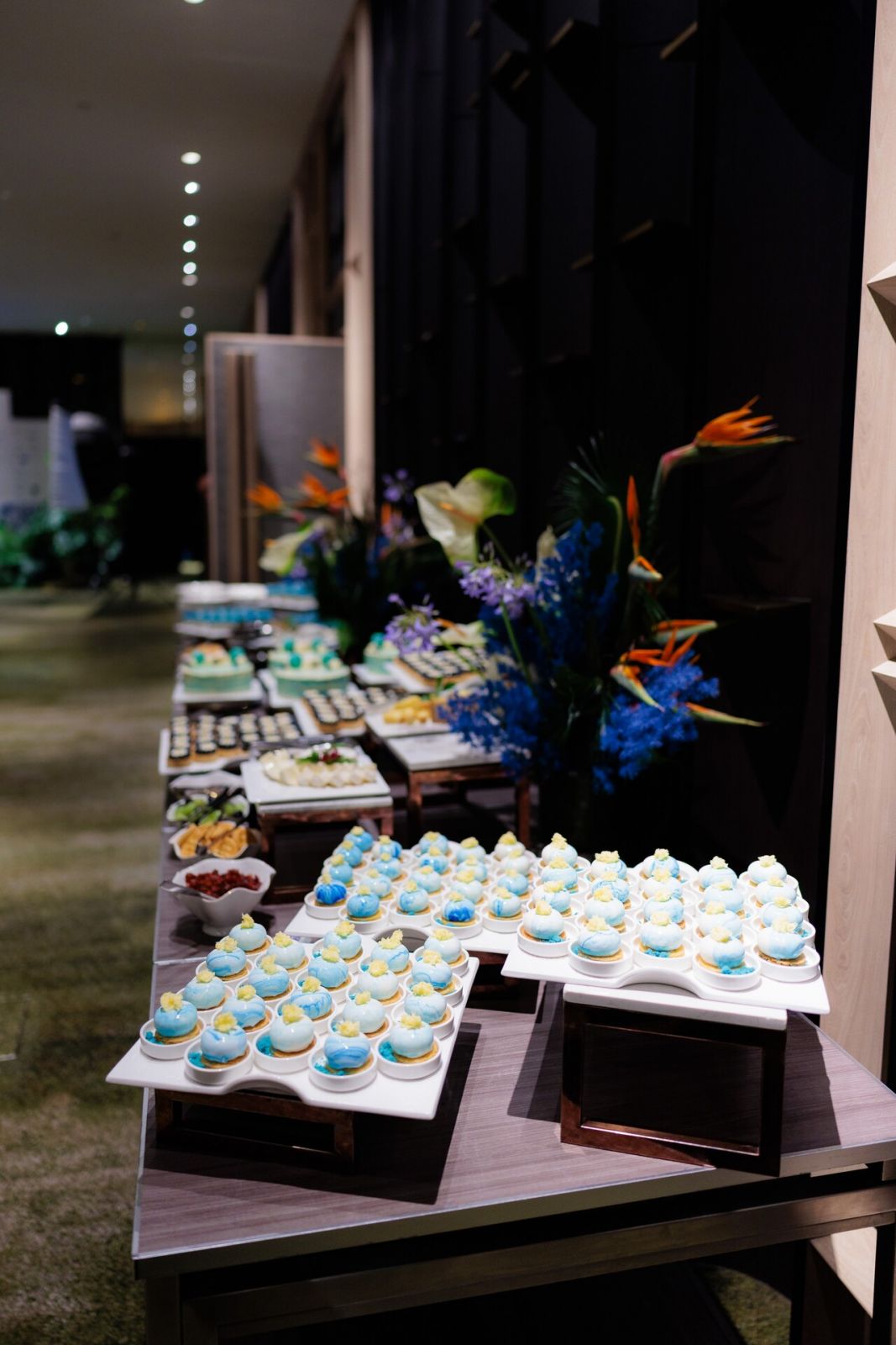 The blue-hued dessert buffet to close the night