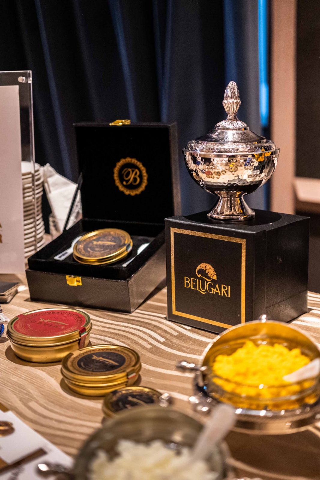 A sumptuous caviar bar courtesy of Belugari Caviar