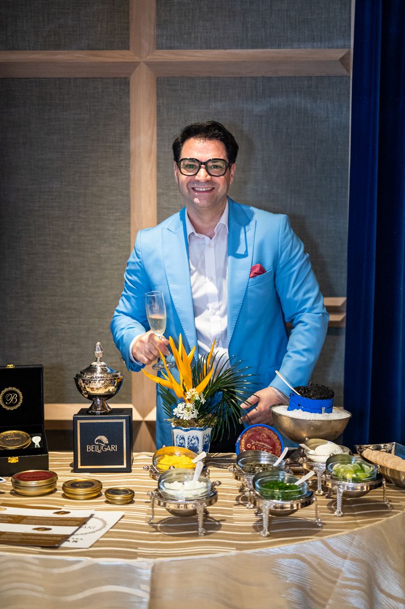 Amin Bagheri at the Belugari caviar bar