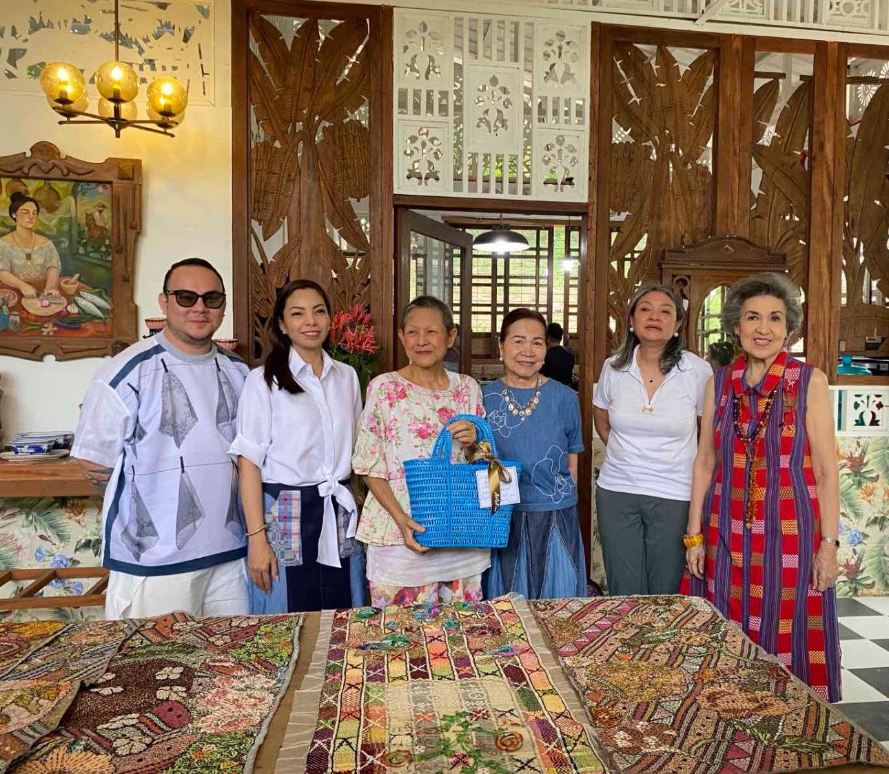 Jor-El Espina and the founders of ArteFino visit Patis Tesoro in her San Pablo, Laguna studio (Photo: ArteFino)