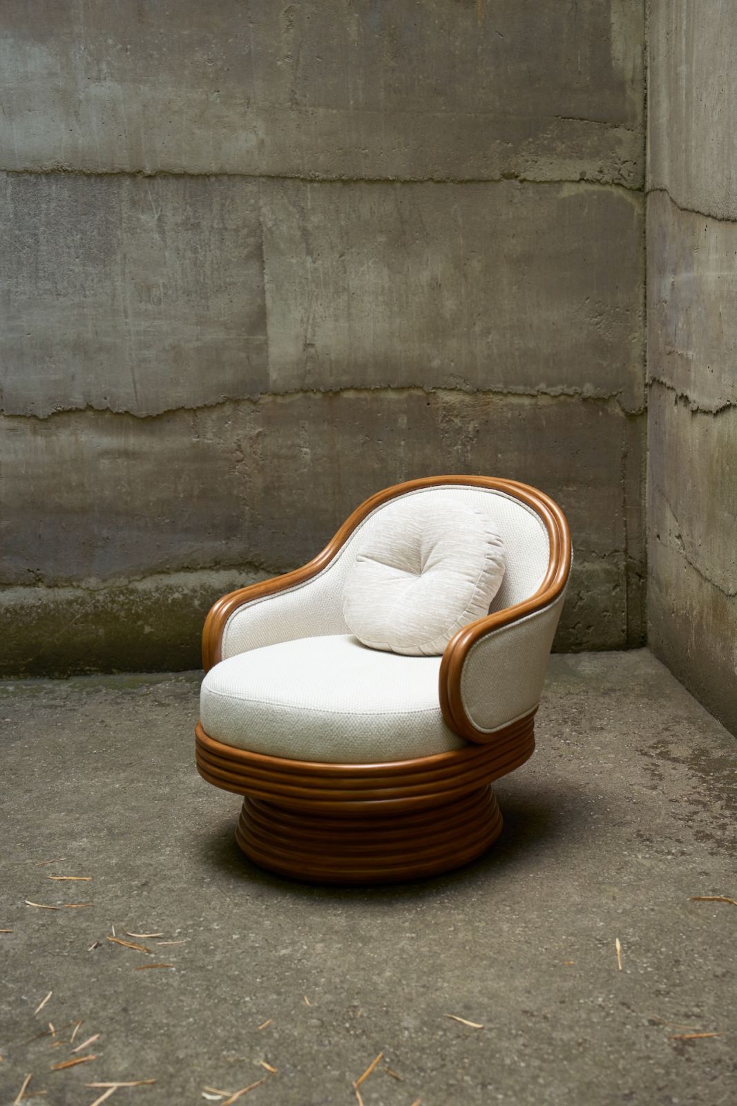 Philux x Bernice Montenegro collaboration Ponza swivel chair in rattan