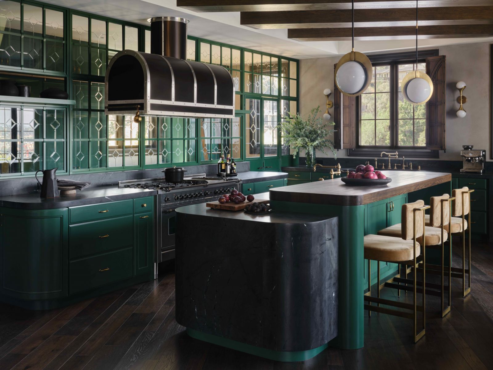 Aged patina of brass in the kitchen reflects the passage of time