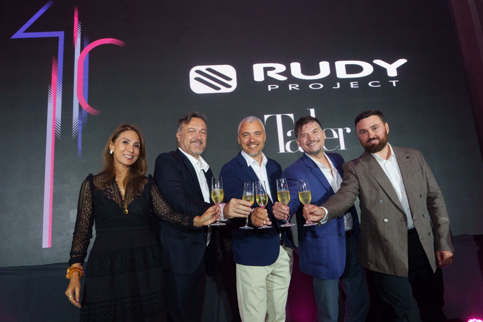 Julie Boschi, Gabriele Boschi, Simone Barbazza, Alessandro Ciuti, Andrea Albani at Rudy Project’s 40th anniversary with Tatler Philippines