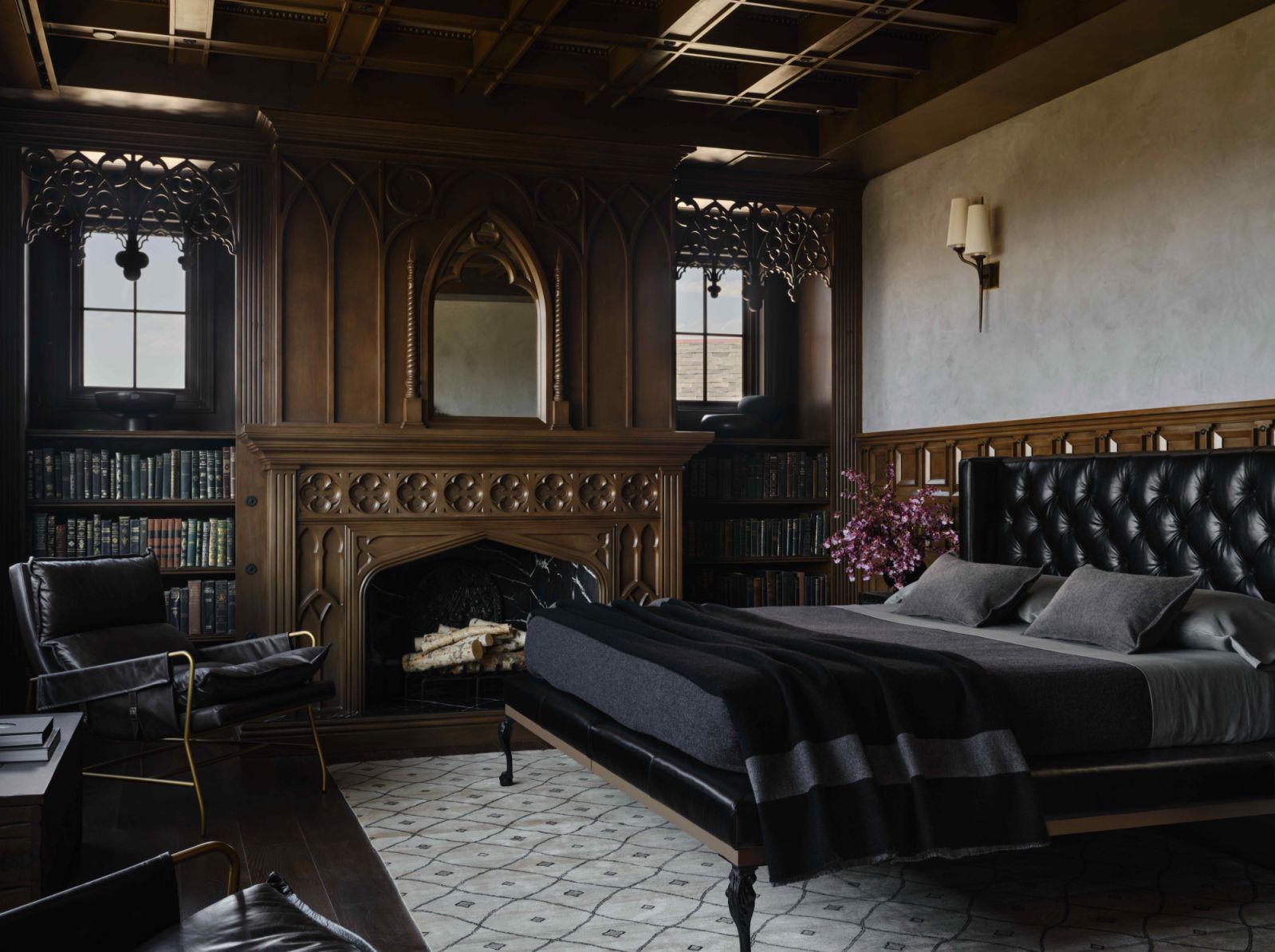 Luxury materials in the bedroom add richness and sophistication to the homeowners’ everyday lifestyle