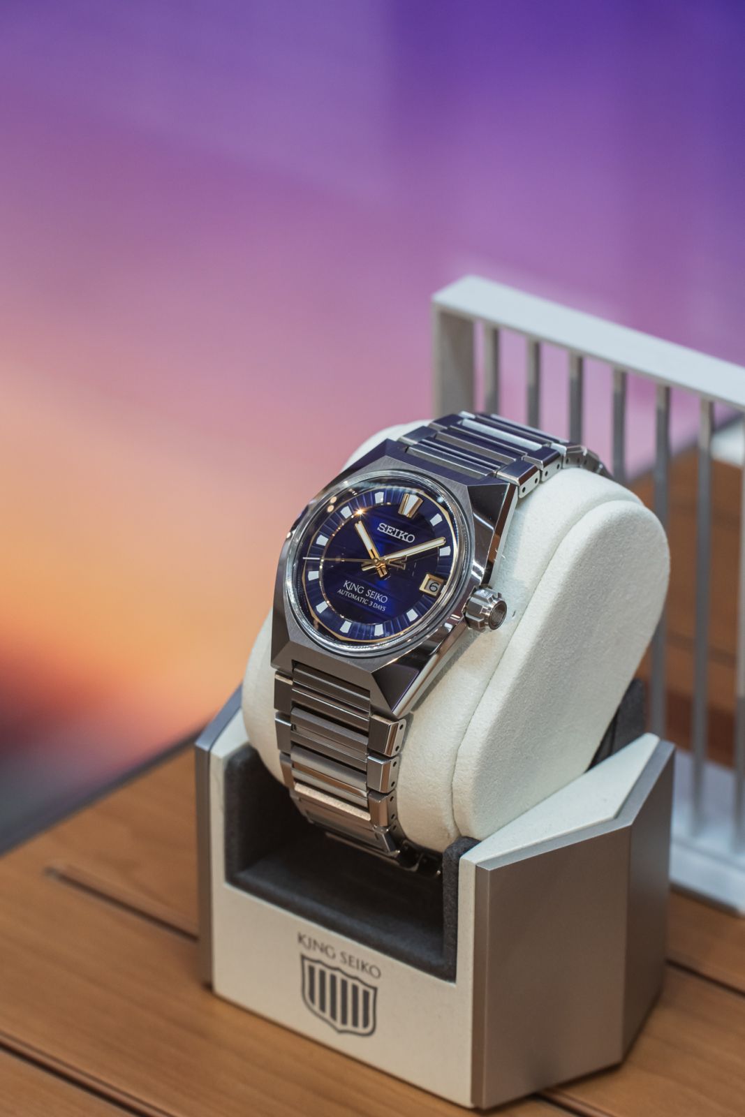 The new King Seiko Vanac with a deep purple dial, inspired by the Tokyo horizon (Photo: Courtesy of Seiko Watch Corporation)
