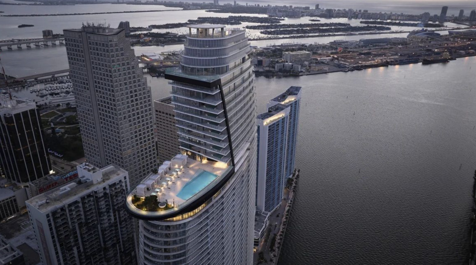 The sail-shaped Aston Martin Residences Miami building opened in May 2024