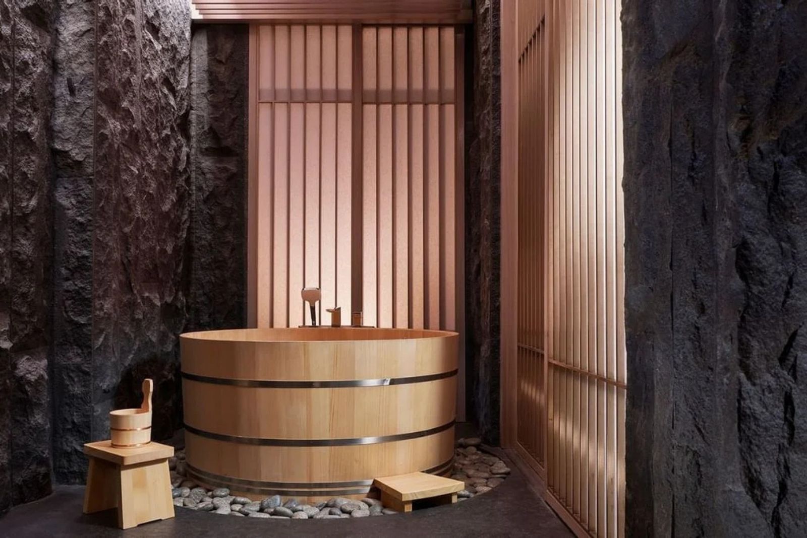Experience sinking into a traditional hinoki bathtub (Photo: Hotel Okura Manila)