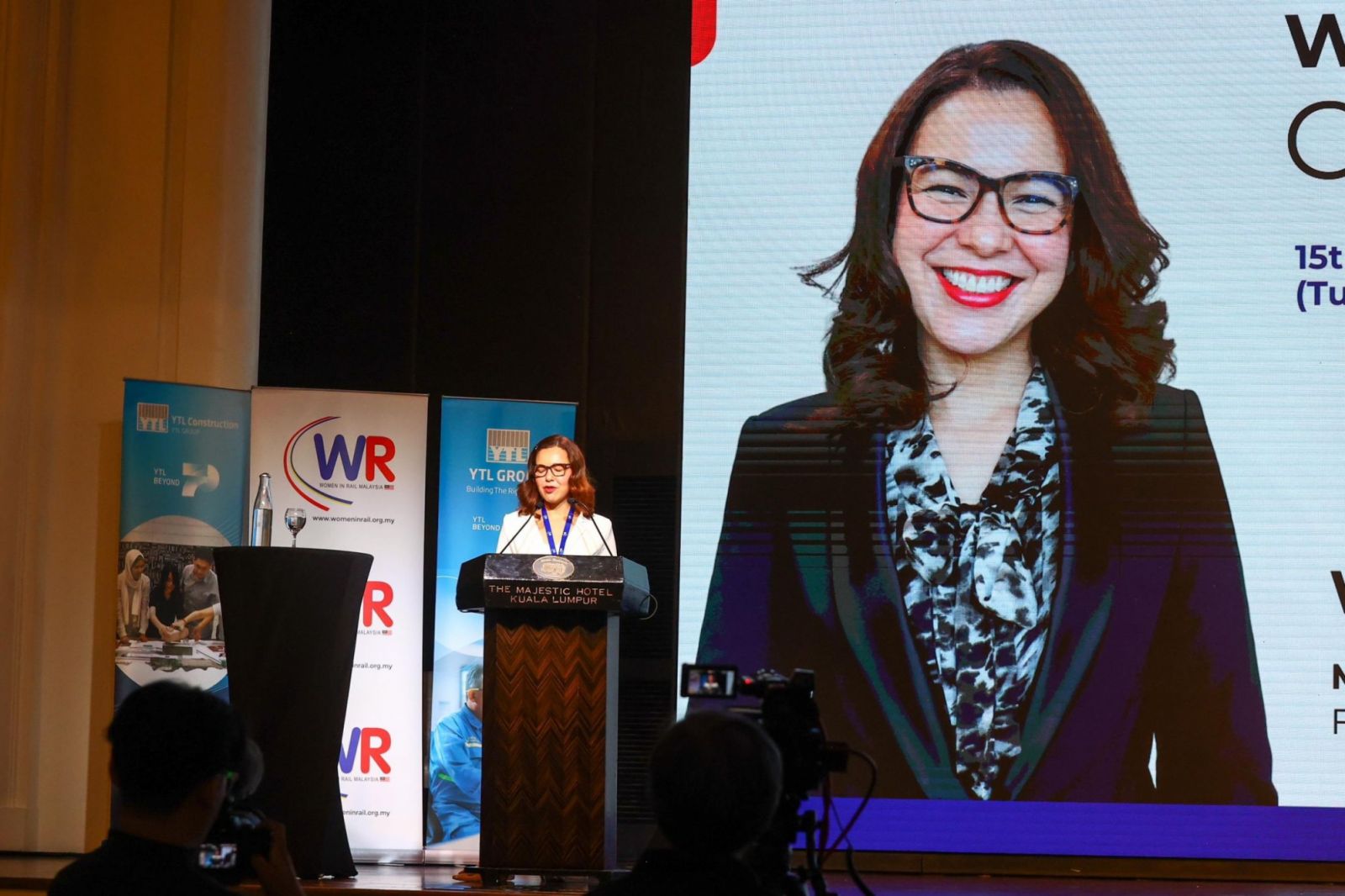 Natasha giving her opening address at the Women in Rail Malaysia Conference 2025