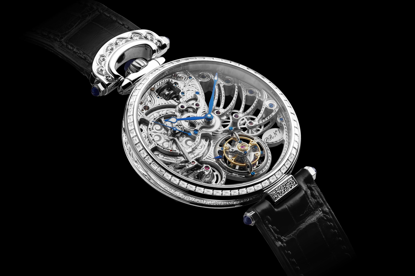 The skeletonised Virtuoso XI showcases Bovet’s expertise in hand-engraving and finishing