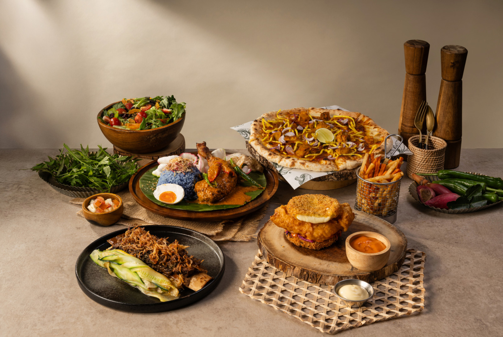 The spread at The Farm, featuring comfort dishes with a Thai twist (Image: The Farm)