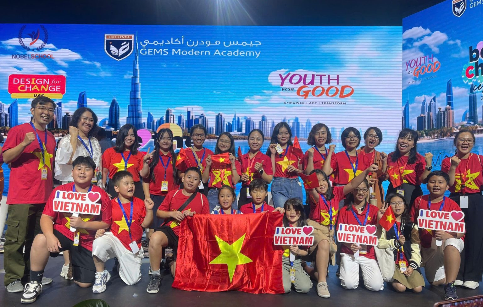 Teacher Nguyen Thi Lan attends the Be The Change 2024 World Children's Conference in Dubai (photo: Nobel School)