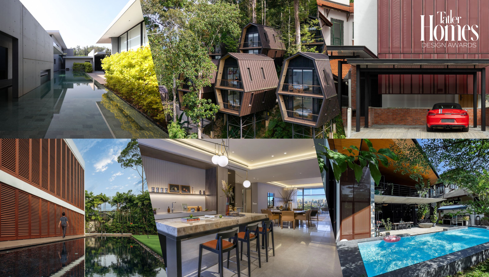 This year’s winners, clockwise from far left: Borderless House by Formzero (Best Architectural Concept), VanasVasa Eco-resort by MJ Kanny Architect (Best Innovative Design), Jelutong House (Best Use of Colour), Shah Alam House by Seshan Design (Best Sustainable Design), Aetas Seputeh by Avaland (Best Show Unit), S/LAB 10 (Designer on the Rise)